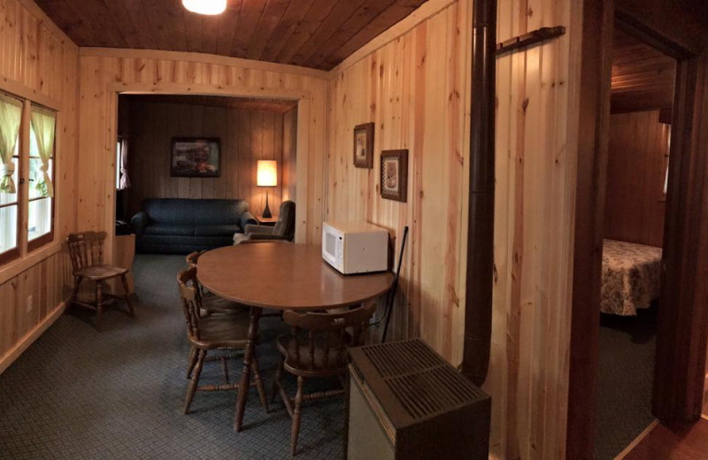 Cabin interior at Tamarac Bay Resort.