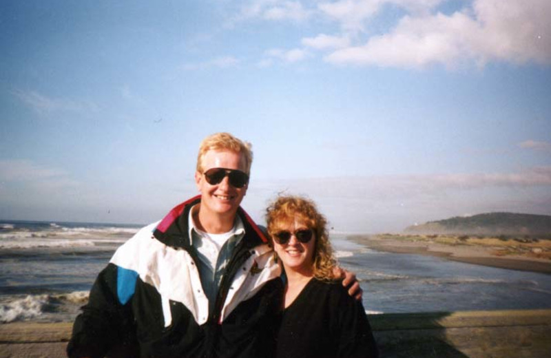 Couple on honeymoon at Oceanfront Getaways