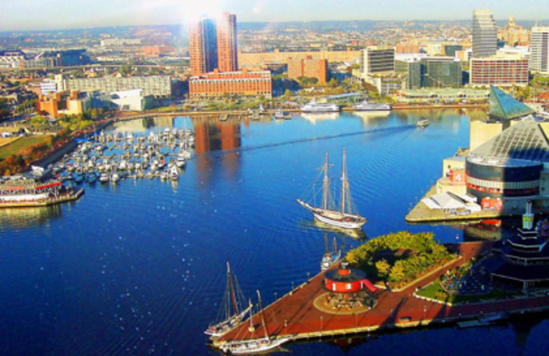 Baltimore Inner Harbor near Best Western Baltimore.