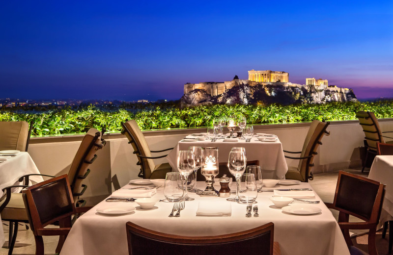 Dining at Hotel Grande Bretagne, Athens.