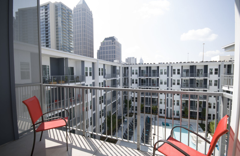 Guest balcony at BCA Furnished Apartments.