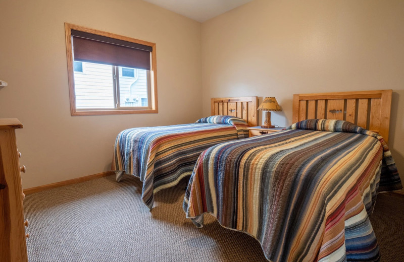 Cabin bedroom at Barky's Resort.