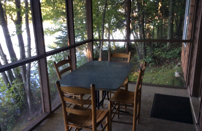 Cabin deck at Muskego Point Resort.