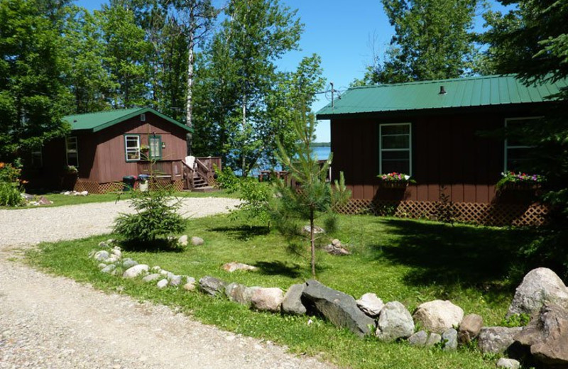 Cabin exterior at Moose Track Adventures Resort.