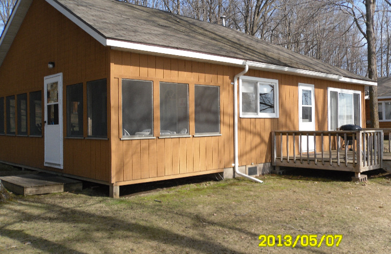 Cabin exterior at Red School Resort.