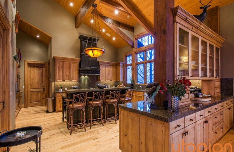 Rental kitchen at Utopian Luxury Vacation Homes.