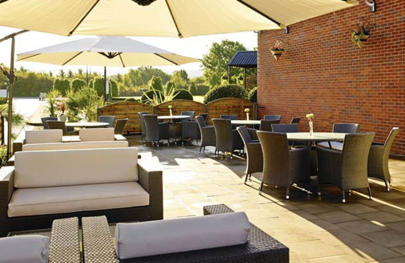 Patio at Waltham Abbey Marriott Hotel.