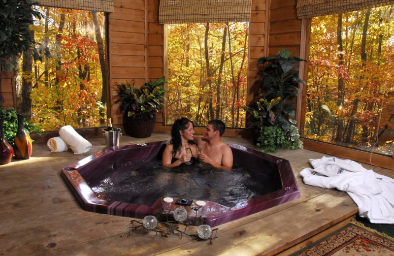 Relax at Forrest Hills in a private cabin. Walk to dining, horseback riding, massage and more.