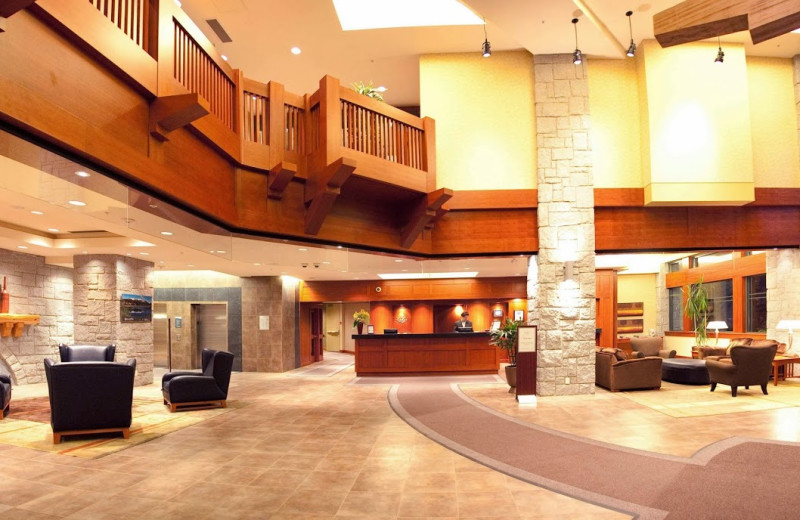 The lobby at Crystal Lodge.