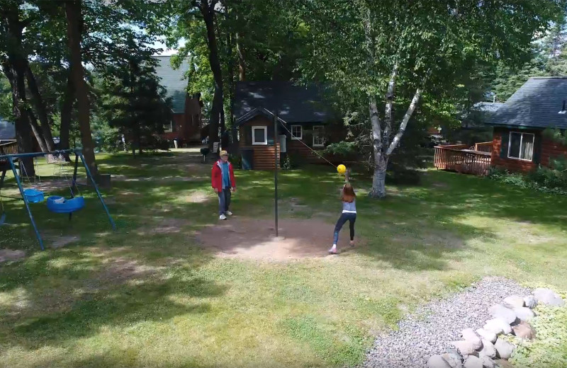 Tether ball at Woodland Beach Resort.