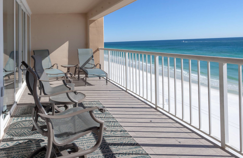 Beach balcony at Destin Gulfgate Condominiums.