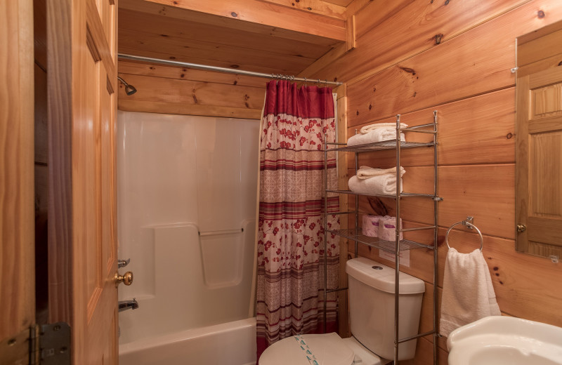 Bathroom at American Patriot Getaways - Pigeon Forge View.