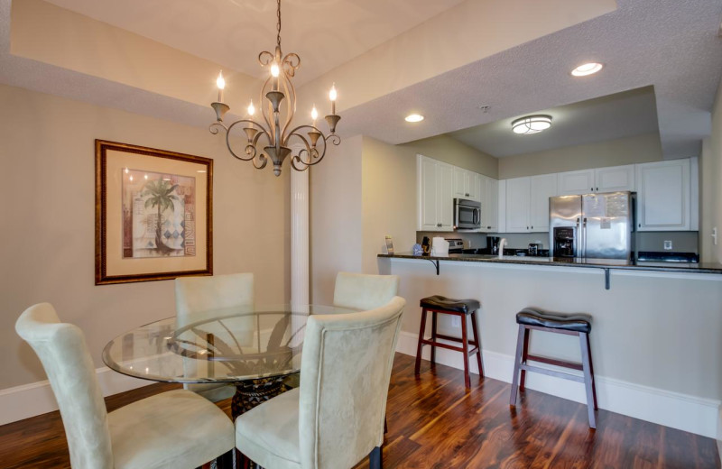 Rental kitchen at North Beach Vacation Rentals.