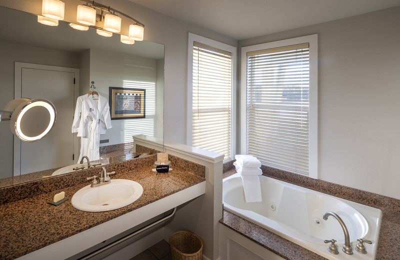 Guest bathroom at he Resort at Port Ludlow.