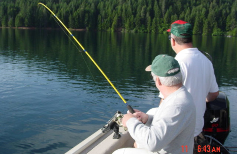 Fishing at Christmas Tree Vineyard Lodge.