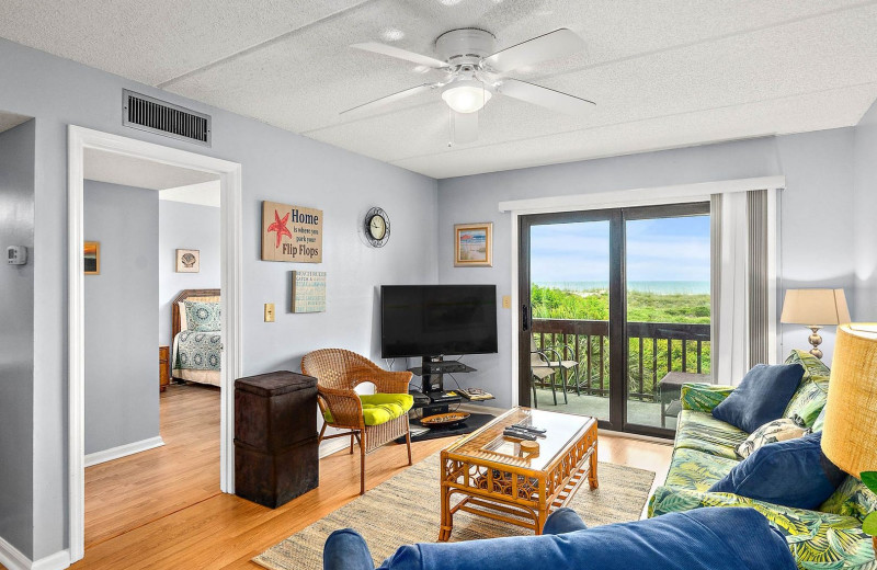 Rental living room at St. Augustine Ocean & Racquet Resort.