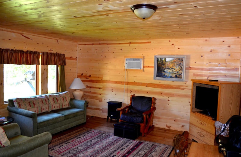 Cabin living room at Backroads Inn and Cabins.