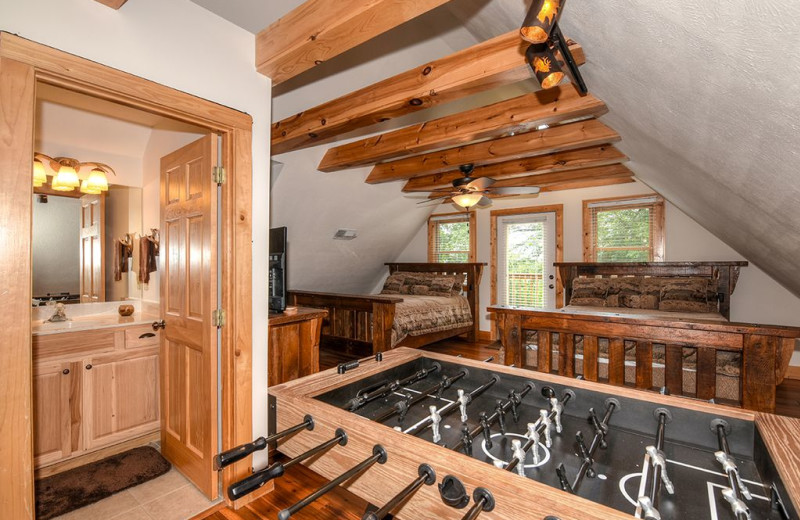 Cabin bedroom at Smoky Mountain Retreat Realty.