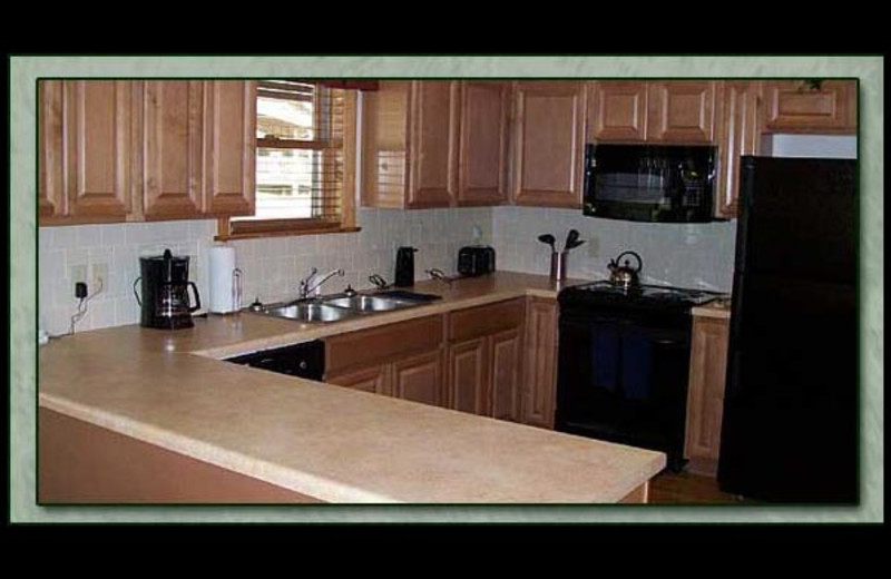 Cabin kitchen at Wilderness Presidential Resorts.