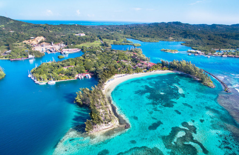 Aerial view of Fantasy Island Beach Resort.