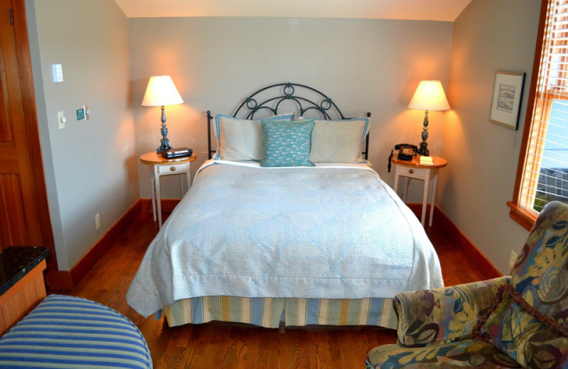 Guest room at La Conner Channel Lodge.