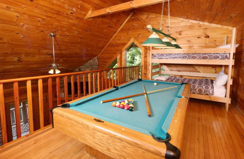 Cabin bedroom at Little Valley Mountain Resort.