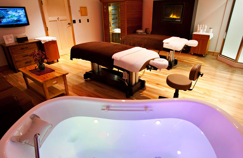 The spa at Hope Lake Lodge & Indoor Waterpark.