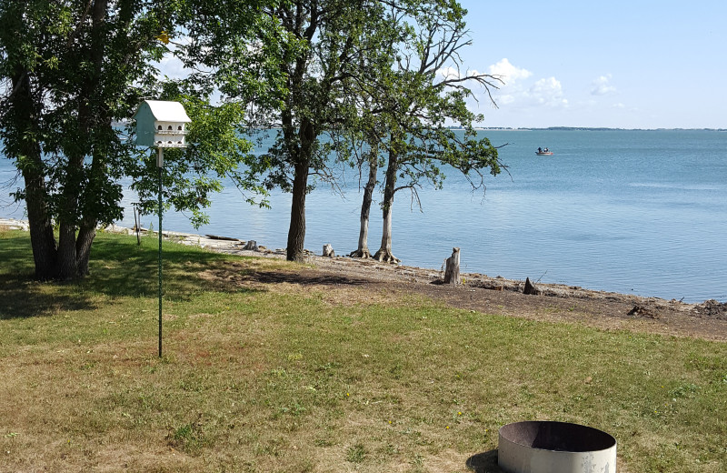 Lake view at Devils Lake Cabin Rentals.