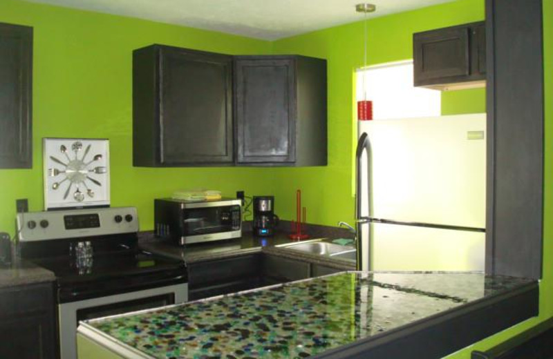 Guest kitchen at Twin Gables Resort.
