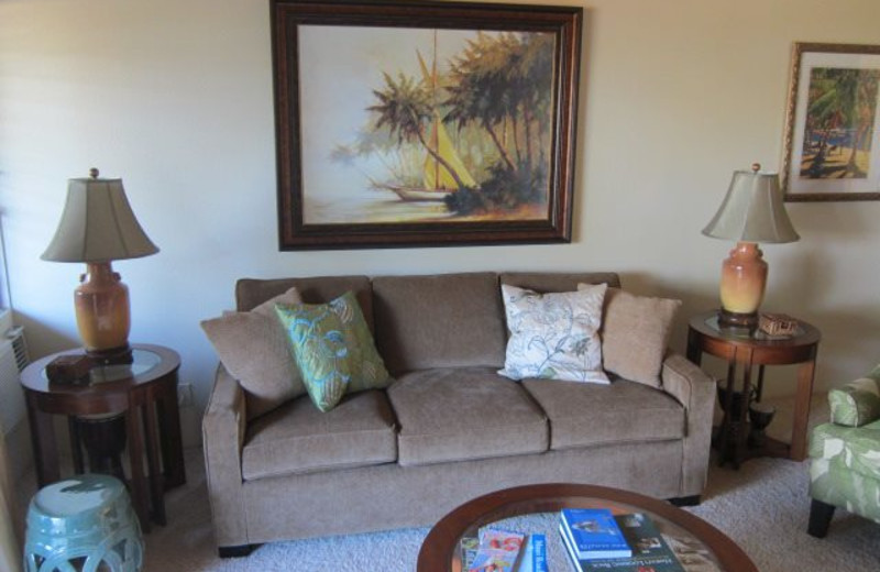 Vacation rental living room at Maui Kamaole.