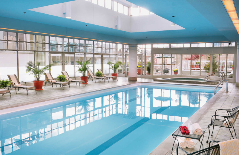 Indoor pool at The Fairmont Hotel Vancouver.