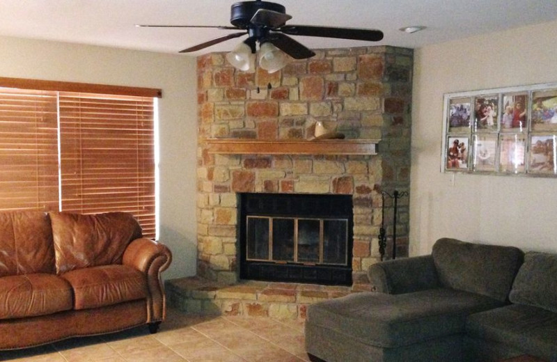 Rental living room at LBJ Schmidt House.