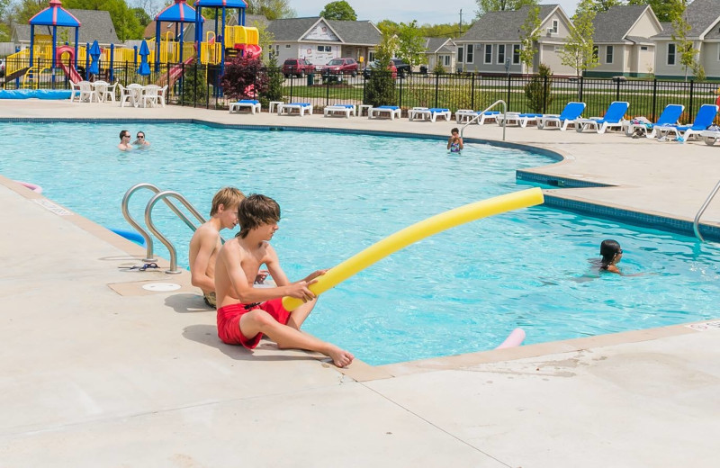 Outdoor pool at Sandbanks Summer Village Cottage Resort.