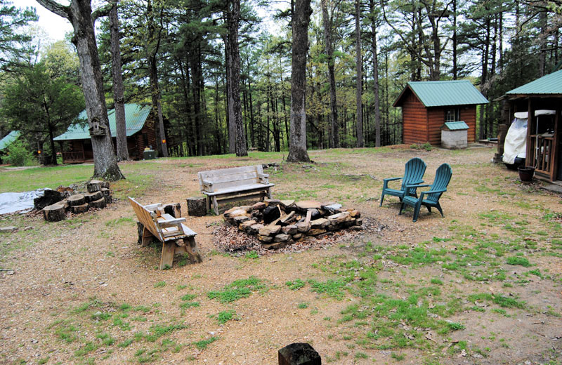 Fire pit at Cabin Fever Resort.