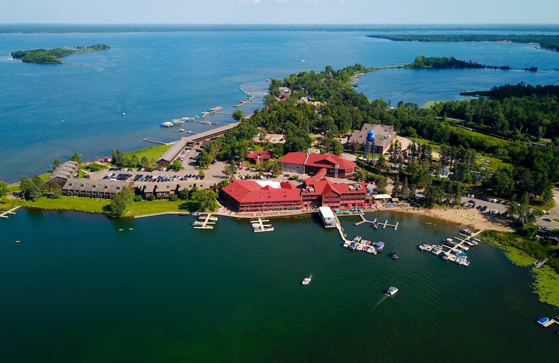 Aerial view of Breezy Point Resort.