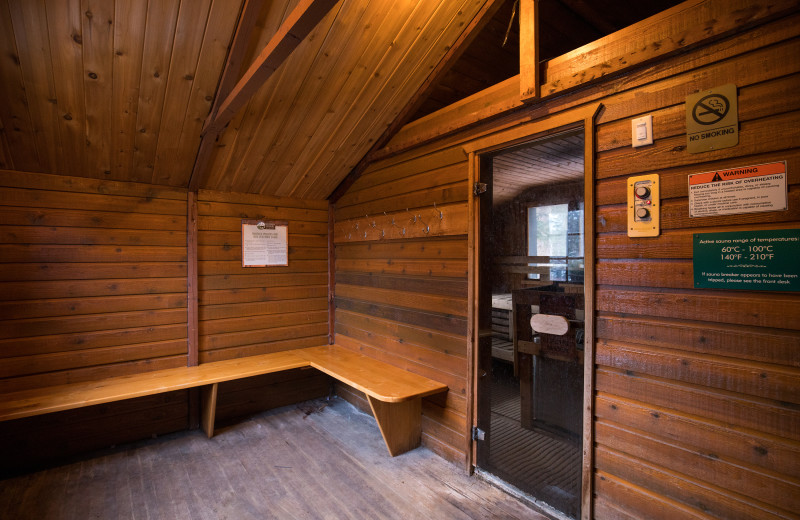 Sauna at Hidden Ridge Resort.