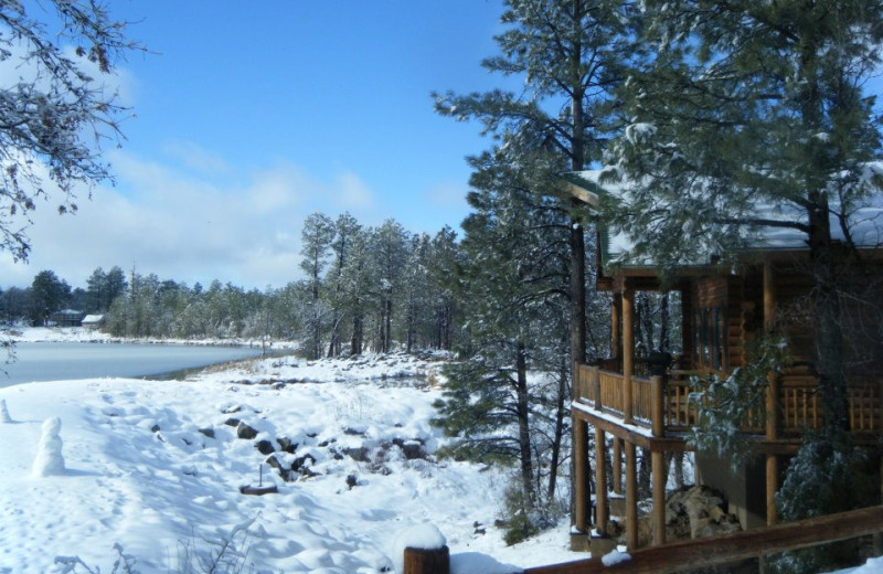 Cabin exterior at Lake Of The Woods.