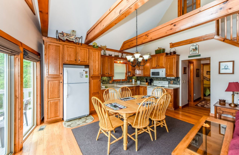 Cabin kitchen at Dogwood Cabins LLC.