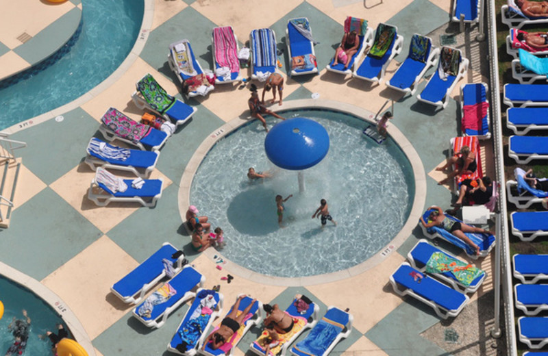 Relaxing by the pool at Avista Resort.