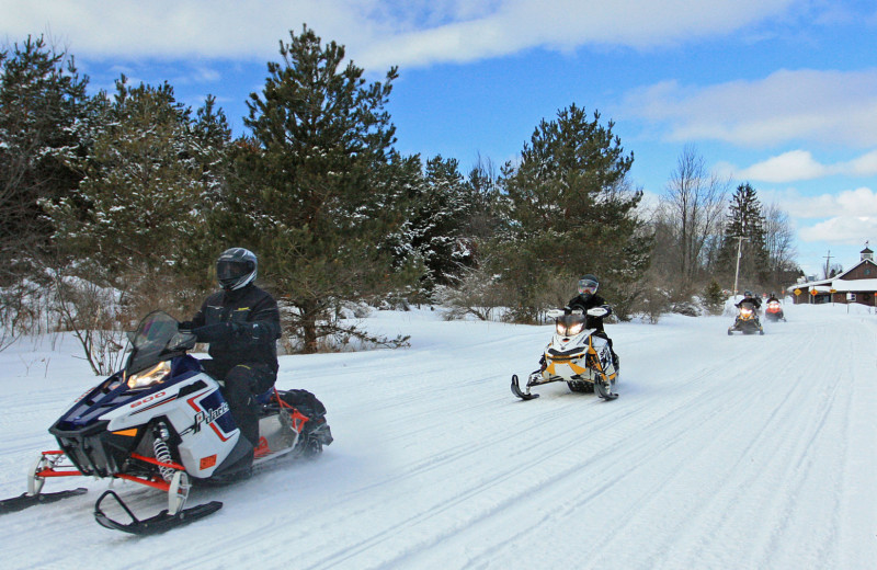 Snowmobiling at Trout Creek Vacation Condominiums.