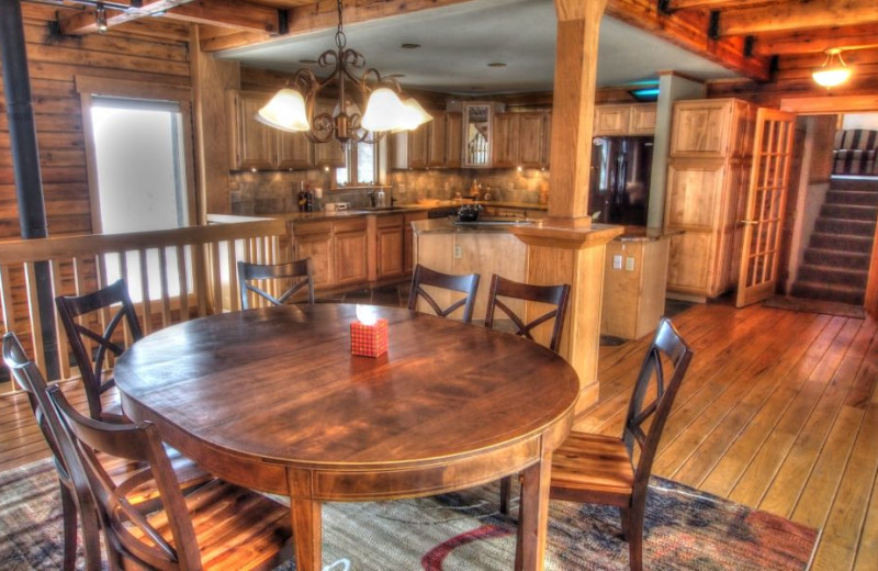 Vacation rental dining table at SkyRun Vacation Rentals - Nederland, Colorado.