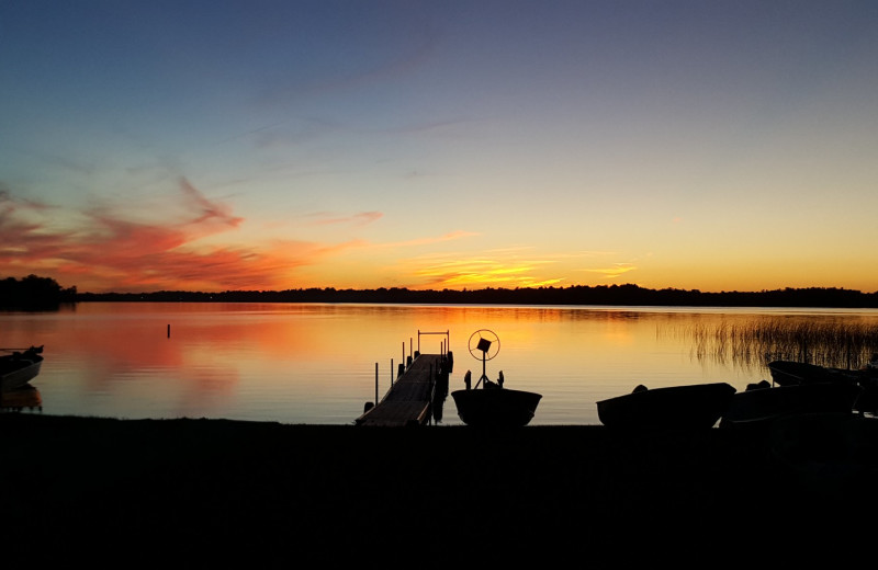 Lake sunset at Sunset Bay Resort.