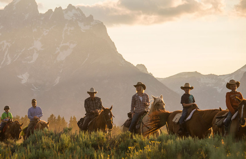 Horseback riding at Triangle X Ranch.