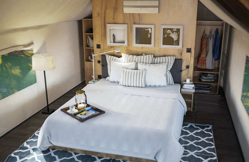 Guest bedroom at Glamping Olimia Adria Village.