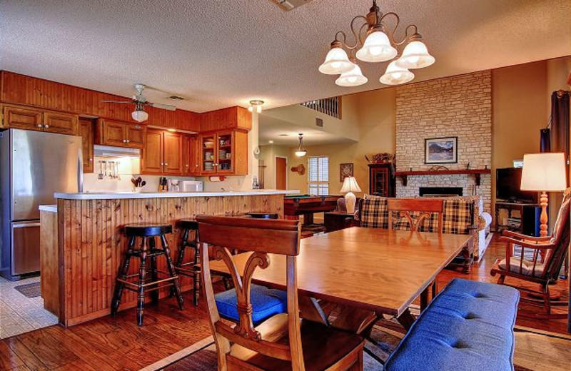 Rental kitchen at New Braunfels Escapes.