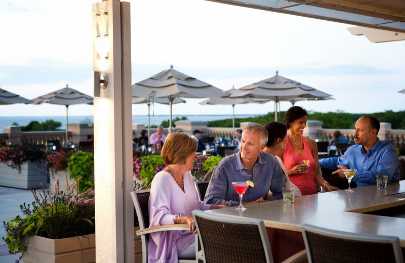 Patio dining at Ocean Edge Resort & Golf Club.