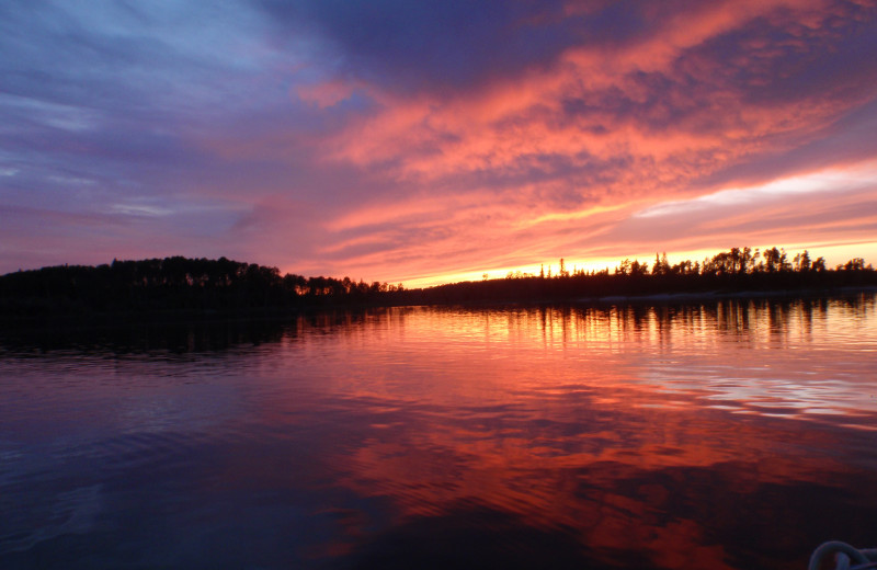 Sunset at Maynard Lake Lodge and Outpost.