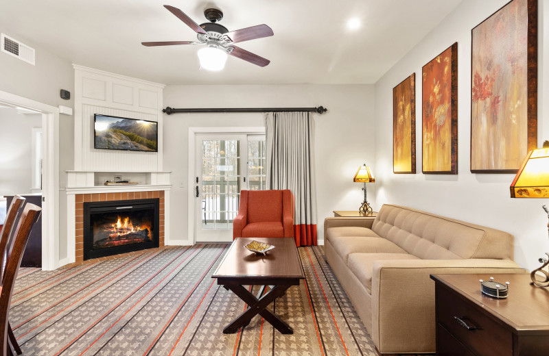 Guest room at Wyndham Vacation Resorts Shawnee Village.