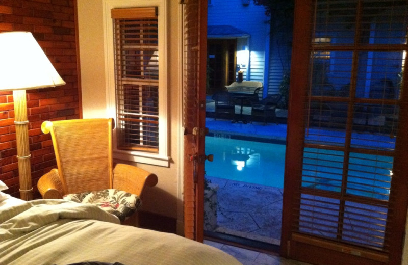 Pool side guest room at The Heron House & Heron House Court.