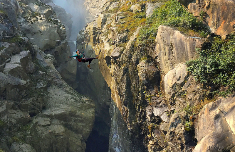 Zip line at Cariboos Lodge.
